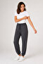 Relaxed Fit Double Pocket Jogger Draped Elastic Leg Smoked Women's Sweatpants - 6