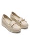 Oneaır 3195 Beige Genuine Leather Women's Shoes - 2