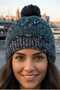 Women's Patterned Pompom Knitted Winter Beanie - 7
