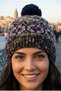 Women's Patterned Pompom Knitted Winter Beanie - 7