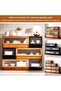 Bamboo Countertop Storage Cabinet, with Transparent Flip‑Up Door, Multi‑Purpose Stackable Kitchen Or - 5