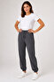 Relaxed Fit Double Pocket Jogger Draped Elastic Leg Smoked Women's Sweatpants - 7