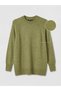 Green Crew Neck Oversize Women's Knitwear Tunic - 5