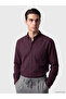 Burgundy Regular Fit Dobby Men's Shirt - 3