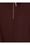 Burgundy Mock Neck Men's Thick Sweatshirt - 3