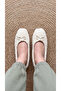 Women's Beige Sherpa Furry Bowknot Casual Ballerinas 1 cm Byndsharp01 - 6