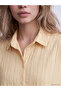 Yellow Striped Oversize Modal Blend Women's Shirt - 3