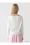 White Boat Neck Modal Blend Blouse - 4