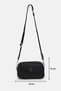 Women's Black Patterned Crossbody Bag Soft Textured, Small Size Daily Shoulder Bag 21X12 cm - 6