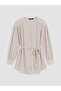 Beige Belted Textured Women's Shirt Tunic - 5