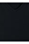 Black V-Neck Short Sleeve Men's Undershirt - 5