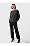 Anthracite Crew Neck Star Patterned Women's Knitwear Tunic - 2