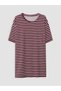 Brown Crew Neck Striped Women's Nightgown