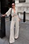 Women's Stone Tie-Dye Detailed Blouse and Pants 2-Piece Set