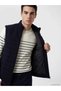 Navy Blue Regular Fixed Stand Collar Men's Knitwear Vest - 3