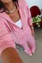 High Collar Zippered Sweat Track Suit Bottom Set - 5
