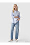 Blue Striped Oversize Oxford Women's Shirt - 2