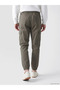 Khaki Regular Fit Gabardine Men's Cargo Pants - 4