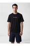 Black Crew Neck Text Printed Men's T-Shirt