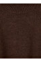 Brown Half Turtleneck Oversized Women's Knitwear Tunic - 6