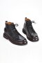 Genuine Leather Men's Boots Lace-Up Zippered Casual Winter Cold Resistant Poly Sole Inner Outer Genuine Calf Leather Black - 3
