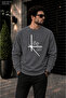 Men's Life Is Short Saat Mimarisi Graphic Printed Crew Neck Casual Regular Fit Sweatshirt