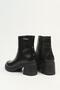 Black Shiny Zippered Heeled Boots with Fur Inside Pc-55258 - 4