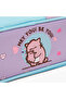 Slogan Print Pencil Pouch with Zip Closure - 7