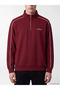 Burgundy Stand Collar Printed Men's Sweatshirt - 3