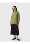 Green Crew Neck Oversize Women's Knitwear Tunic - 2