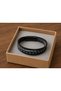 Cambrio Smoke Black Leather Men's Bracelet - Smoked Weave Multi-Row Design - 3