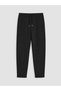 Black Women's Thick Sweatpants with Elastic Waist - 5