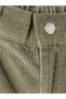 Green Wide-Legged Girls' Velvet Trousers - 2