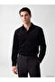 Black Standard Fit Velvet Men's Shirt Jacket