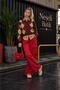 Women's Red College Style Argyle Buttoned Knitwear Cardigan Nbht06 - 2