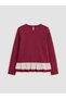 Burgundy Crew Neck Girl's T-Shirt Pack of 2 - 4