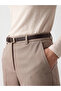 Beige Women's Cigarette Pants with Belt - 3
