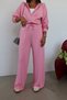 High Collar Zippered Sweat Track Suit Bottom Set - 3