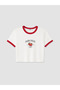 White Crew Neck Strawberry Printed Women's T-Shirt - 5