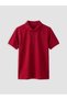 Burgundy Polo Collar Boys' Pique T-Shirt - 2