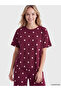 Burgundy Polka Dot Women's Capri Pajama Set - 2