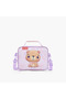 Bear Embroidered Lunch Bag for Girls 2-5 Years with Detachable Strap