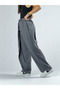 Gray Women's Trousers with Adjustable Cuffs and Belt Coc3362 - 2