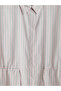 Pink Striped Oversized Women's Shirt with Tie Waist - 7