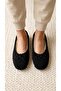 Women's Black Sherpa Furry Bowknot Casual Ballerinas 1 cm Byndsharp01 - 3