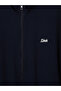 Navy Blue Regular Fit High Collar Men's Zippered Sweatshirt - 2