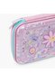 Floral Print Pencil Pouch with Zip Closure - 4