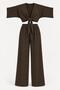 Women's Brown Tie-Detail Blouse and Pants 2-Piece Set - 5