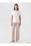 White Crew Neck Beaded Embroidered Blouse - 2
