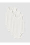 White Crew Neck Baby Girl Snapback Bodysuit 3-Piece Set
